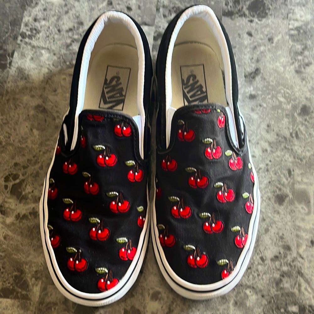 Cherry Vans Slip-ons